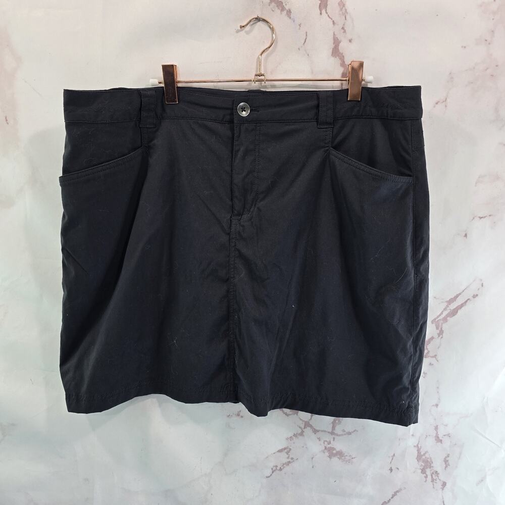 Eddie Bauer Skirt Womens 16 Black Skort Travex Built In Shorts Spandex Nylon